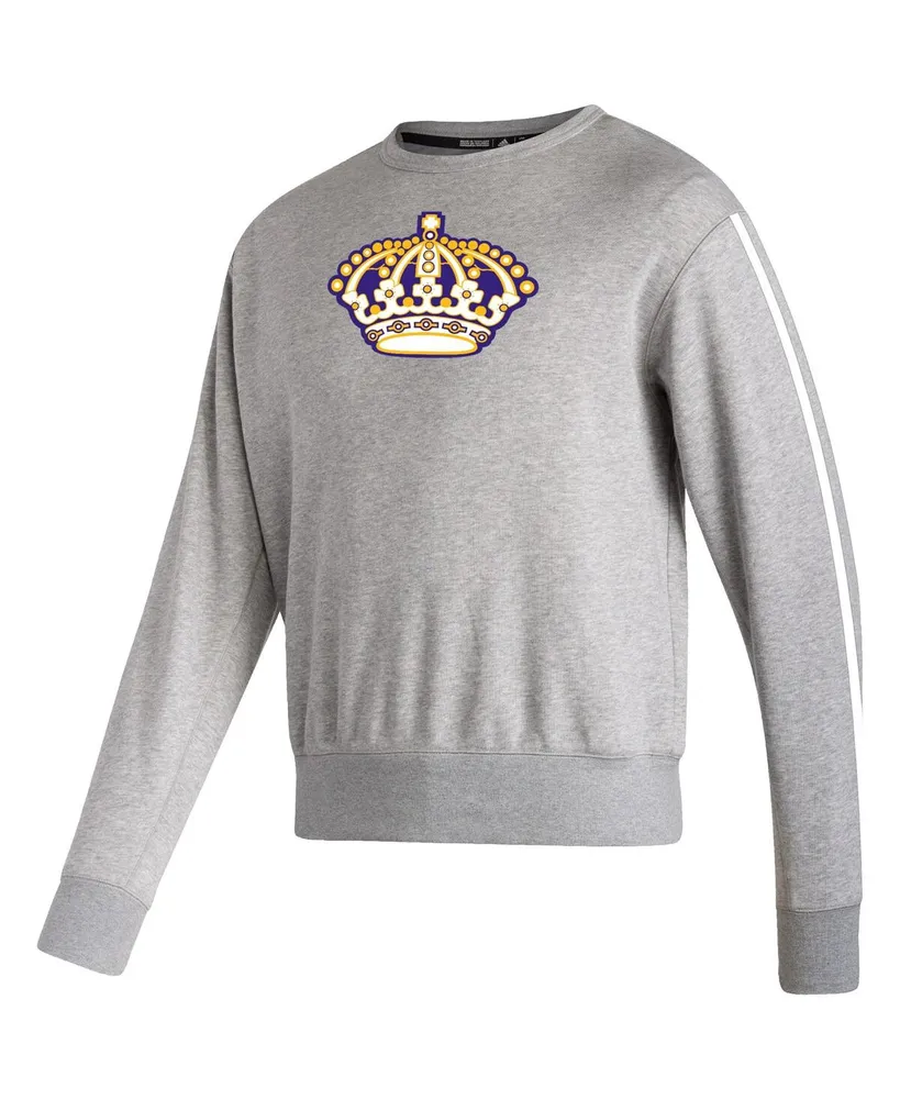Men's adidas Heathered Gray Los Angeles Kings Team Classics Vintage-Like Pullover Sweatshirt