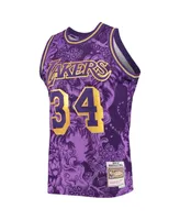 Men's Mitchell & Ness Shaquille O'Neal Purple Los Angeles Lakers Hardwood Classics 1996-97 Lunar New Year Swingman Jersey