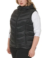 Charter Club Plus Packable Hooded Puffer Vest, Created for Macy's