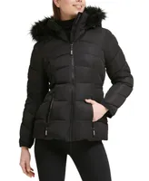 Guess Women's Faux-Fur-Trim Hooded Puffer Coat