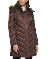 Kenneth Cole Women's Faux-Fur-Trim Hooded Puffer Coat