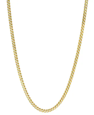 24" Two-Tone Franco Chain Necklace 14k Gold-Plated & Sterling Silver (Also Silver)