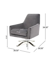 Ailis Velvet Swivel Club Chair