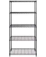 Seville Classics 5-Tier Black Epoxy Steel Wire Shelving