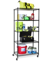 Seville Classics UltraDurable Commercial-Grade 5-Tier Nsf Wire Shelving with Wheels