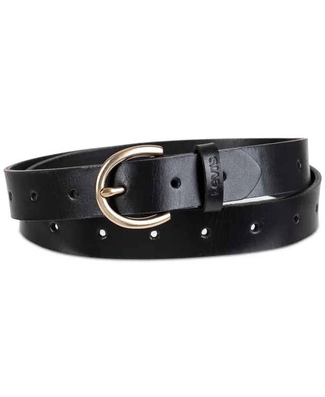 Women's Circular Center Bar Buckle Leather Belt