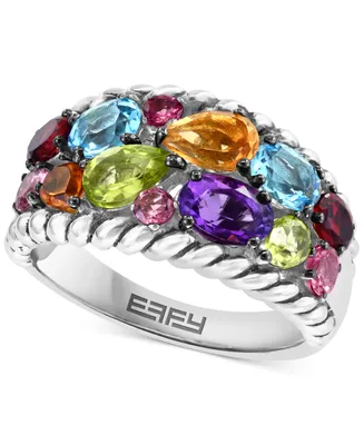 Effy Multi-Gemstone Cluster Statement Ring (3-1/3 ct. t.w.) in Sterling Silver
