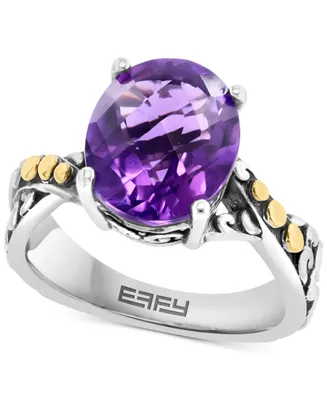 Effy Amethyst Twist Two-Tone Statement Ring (4-7/8 ct. t.w.) in Sterling Silver & 18k Gold-Plate