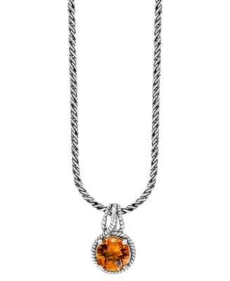 Effy Citrine Solitaire 18" Pendant Necklace (3-1/2 ct. t.w.) in Sterling Silver