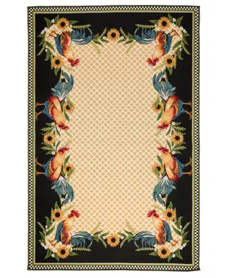 Liora Manne' Marina Country Rooster 4'10" x 7'6" Outdoor Area Rug