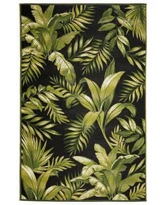 Liora Manne' Marina Jungle Leaves 8'10" x 11'9" Outdoor Area Rug