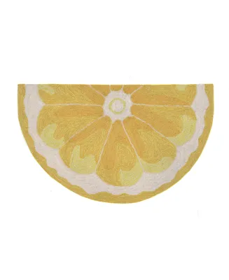 Liora Manne' Frontporch Lemon Slice 2'6" x 4' Half Circle Outdoor Area Rug