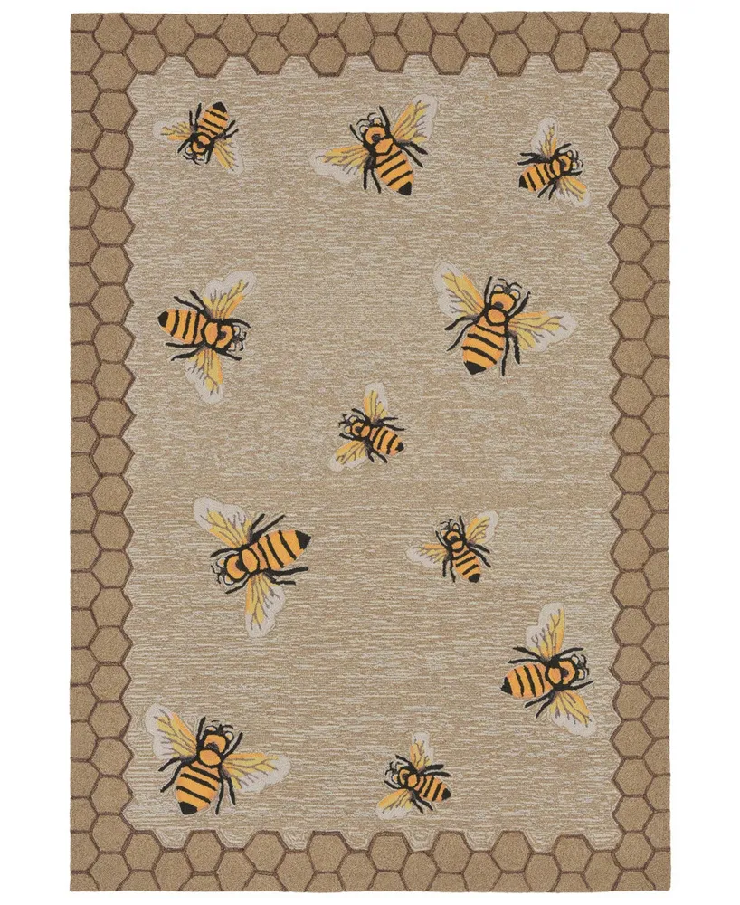 Liora Manne' Frontporch Honeycomb Bee 3'6" x 5'6" Outdoor Area Rug