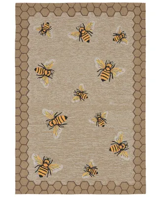 Liora Manne' Frontporch Honeycomb Bee 3'6" x 5'6" Outdoor Area Rug