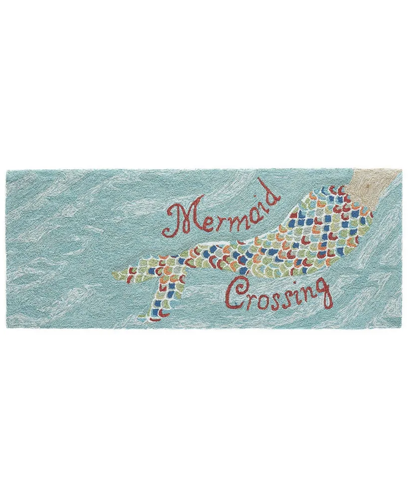 Liora Manne' Frontporch Mermaid Crossing 2' x 5' Runner Outdoor Area Rug