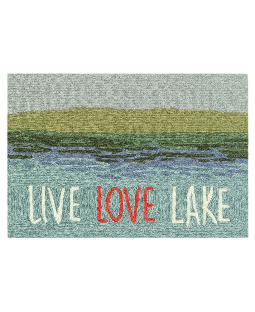 Liora Manne' Frontporch Live Love Lake 1'8" x 2'6" Outdoor Area Rug