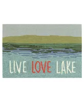 Liora Manne' Frontporch Live Love Lake 1'8" x 2'6" Outdoor Area Rug