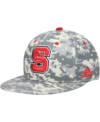 Men's adidas Camo Nc State Wolfpack Gray Undervisor On-Field Baseball Fitted Hat