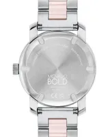Movado Women's Swiss Bold Blush Ceramic & Stainless Steel Bracelet Watch 36mm
