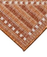 Liora Manne' Malibu Checker Diamond 1'11" x 7'6" Runner Outdoor Area Rug