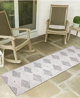 Liora Manne' Dunes Modern Diamond 1'11" x 4'11" Runner Outdoor Area Rug