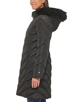 Tommy Hilfiger Women's Faux-Fur-Trim Hooded Puffer Coat