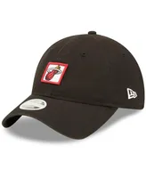 Women's New Era Black Miami Heat Mini Patch 9Twenty Adjustable Hat