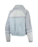 Women's The Wild Collective Royal Chicago Cubs Colorblock Track Raglan Full-Zip Jacket