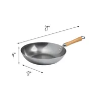 Joyce Chen Classic Series Carbon Steel Stir Fry Pan with Birch Handle, 12" - Silver