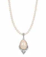 Women's Crystal and Imitaion Pearl Teardrop Necklace