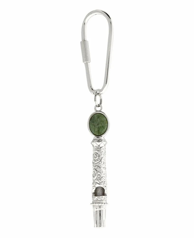 Women's Jade Filigree Whistle Key Fob