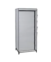 Wide Portable Wardrobe Closet with Cover and Side Pockets, 27"