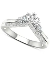 Diamond Multi-Cut Chevron Ring (1/3 ct. t.w.) in 14k White Gold