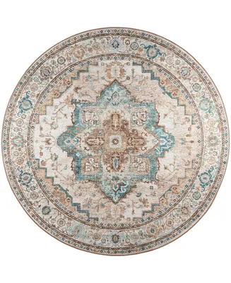 D Style Basilic BAS2 4' x Round Area Rug