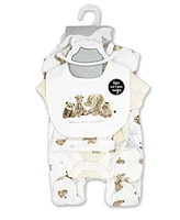 Baby Boys and Girls Furry Besties Layette Gift in Mesh Bag, 5 Piece Set