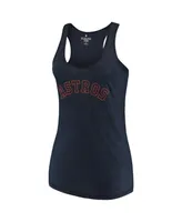 Women's Soft As A Grape Navy Houston Astros Plus Size Swing for the Fences Racerback Tank Top