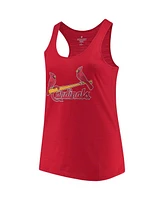 Women's Soft As A Grape Red St. Louis Cardinals Plus Swing for the Fences Racerback Tank Top