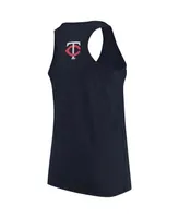 Women's Soft As A Grape Navy Minnesota Twins Plus Size Swing for the Fences Racerback Tank Top