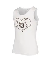 Big Girls Soft as a Grape White San Diego Padres Team Tank Top