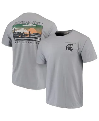 Men's Gray Michigan State Spartans Comfort Colors Campus Scenery T-shirt