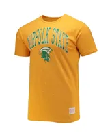 Men's Original Retro Brand Gold Norfolk State Spartans Bleach Splatter T-shirt