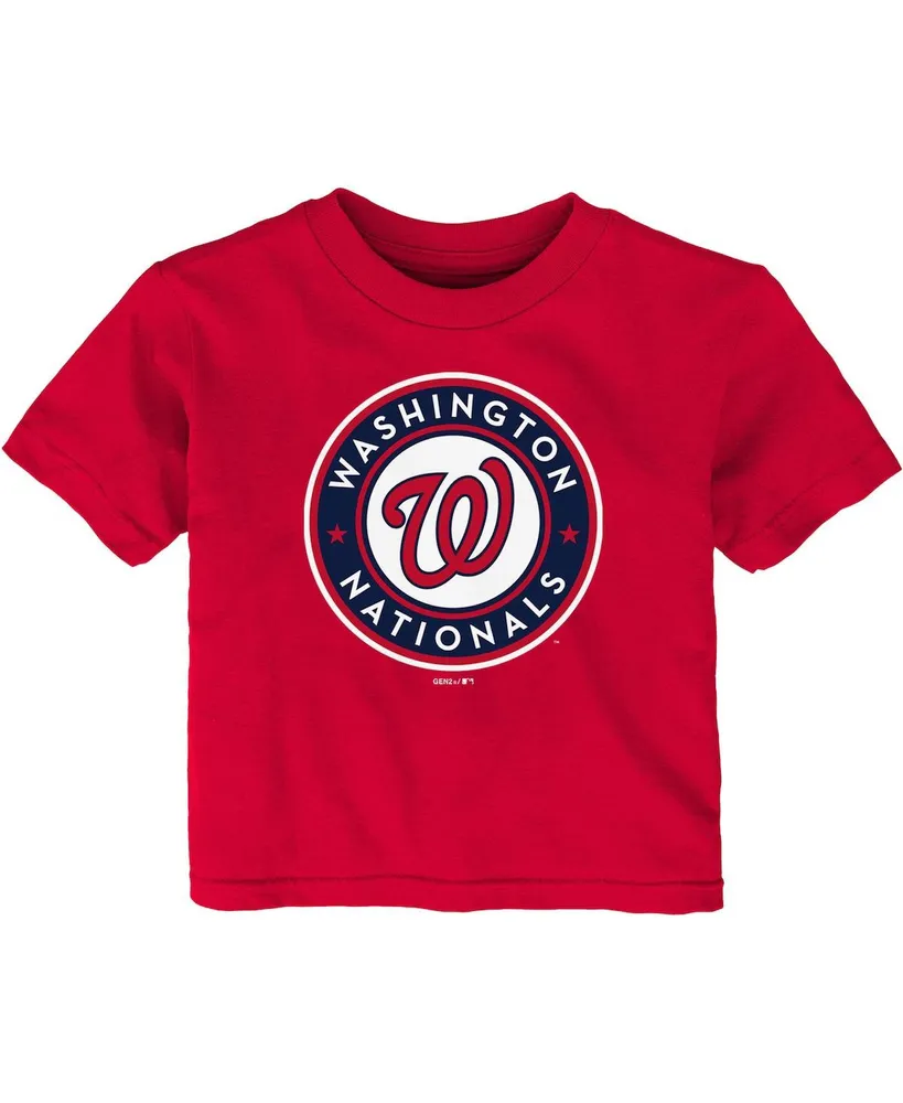 Boys and Girls Infant Red Washington Nationals Team Primary Logo T-shirt