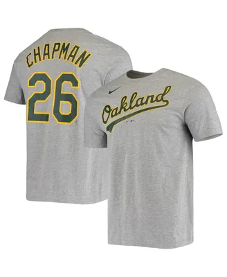 Men's Nike Matt Chapman Gray Oakland Athletics Name and Number T-shirt