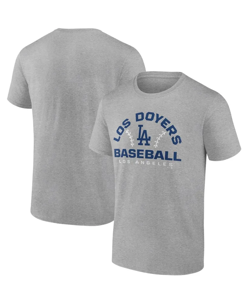 Men's Fanatics Heathered Gray Los Angeles Dodgers Iconic Go for Two T-shirt