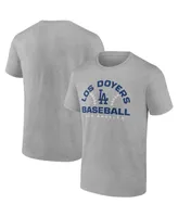 Men's Fanatics Heathered Gray Los Angeles Dodgers Iconic Go for Two T-shirt