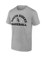 Men's Fanatics Heathered Gray Chicago White Sox Iconic Go for Two T-shirt