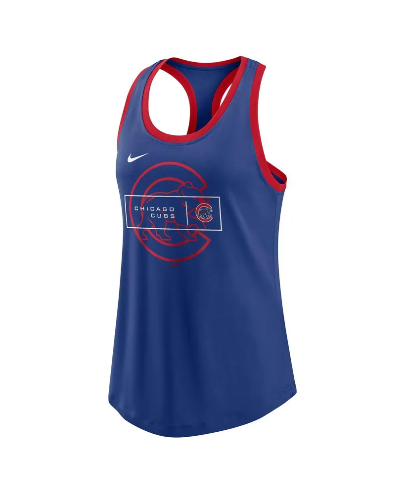 Women's Nike Royal Chicago Cubs X-Ray Racerback Performance Tank Top