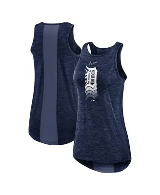 Women's Nike Navy Detroit Tigers Logo Fade High Neck Performance Tank Top