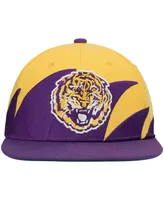 Men's Mitchell & Ness Purple, Gold Lsu Tigers Sharktooth Snapback Hat