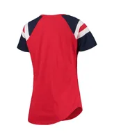 Women's Starter Red and Navy St. Louis Cardinals Game On Notch Neck Raglan T-shirt